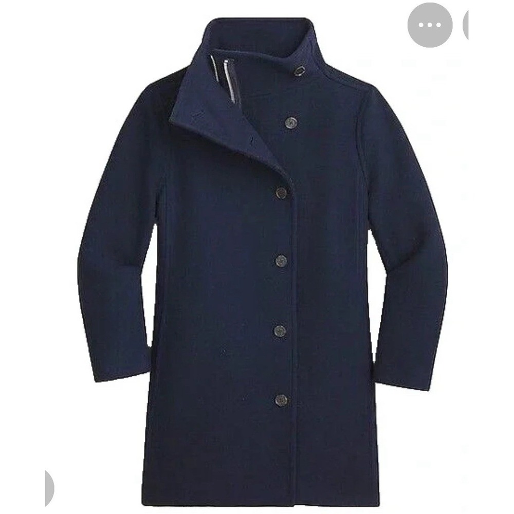 J. CREW Villa Coat Italian Stadium Cloth Nello Gori Wool Navy Sz 12 $398 BA538
